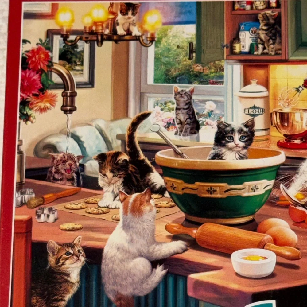 Buffalo David Bitton Cats Puzzle - Vibrant Kitchen Scene NEW Sealed